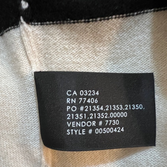 SOLD! N/A! |New~ Club Monaco~100% CASHMERE Rare~DRESS ~Black & White Stripe~ S-M - Picture 5 of 6